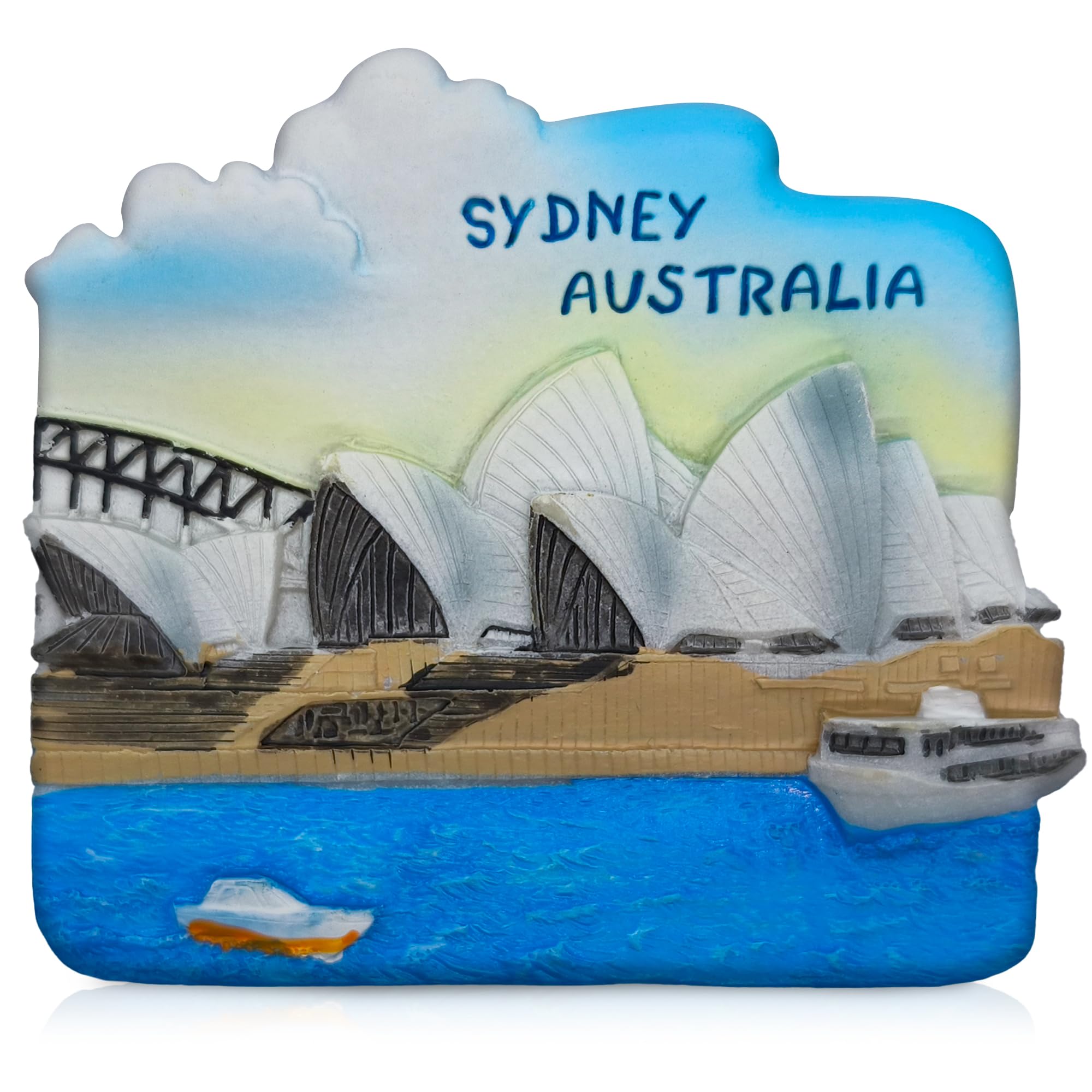 Maxi-Solutions Sydney Design B Sydney Australia 3D Souvenir Fridge Magnet – Iconic Opera House & Harbour Bridge Design