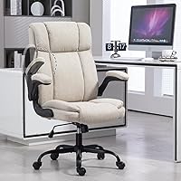 Vista 1 de Silla de oficina con respaldo alto, ergonómica, ejecutiva, silla de escritorio para computadora, cómoda tela, acolchada, sillas de escritorio