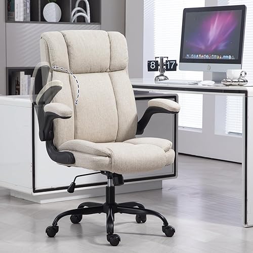 Silla de oficina con respaldo alto, ergonómica, ejecutiva, silla de escritorio para computadora, cómoda tela, acolchada, sillas de escritorio para