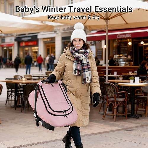 Miniatura 7 de Rquite Funda de asiento de automóvil para bebé, fundas de asiento de automóvil de invierno para niño y niña, funda impermeable para asiento de