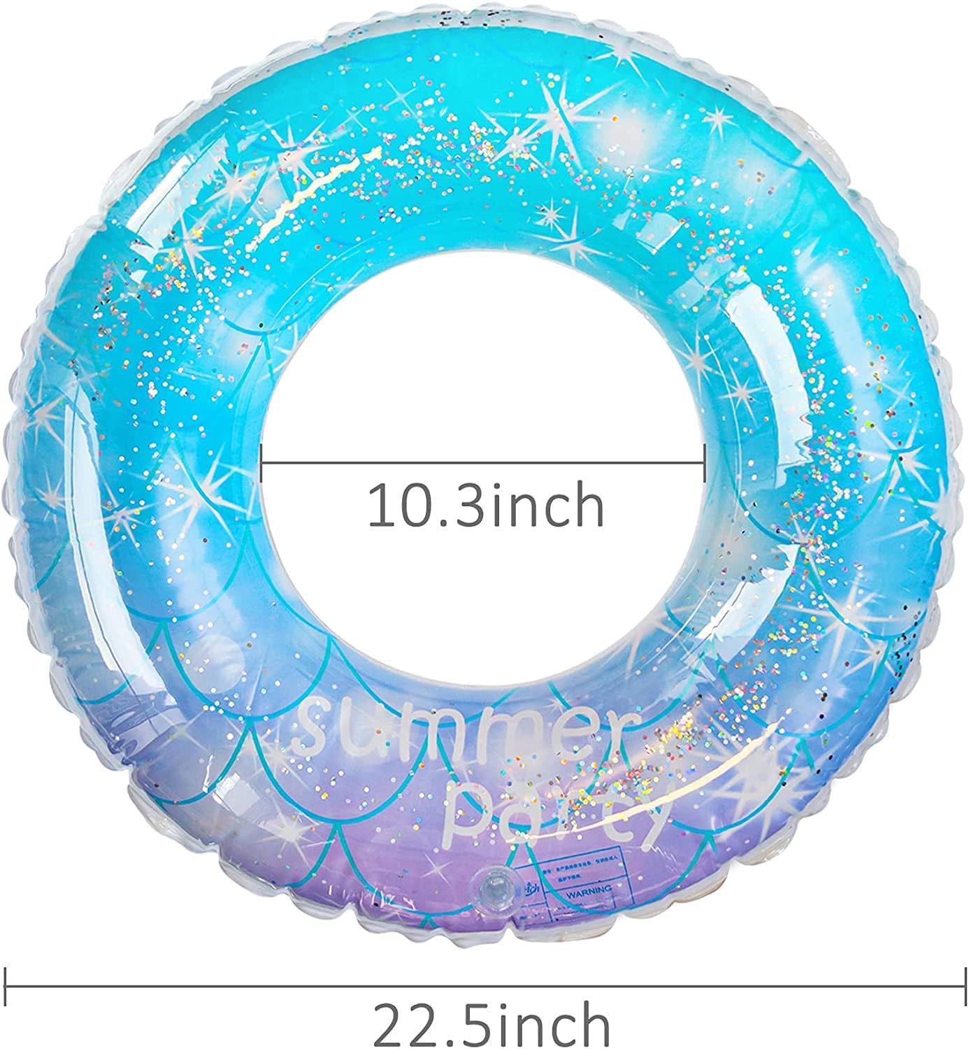 Eidyer Swimming Ring, Transparent Floating Swimming Ring with Sequin