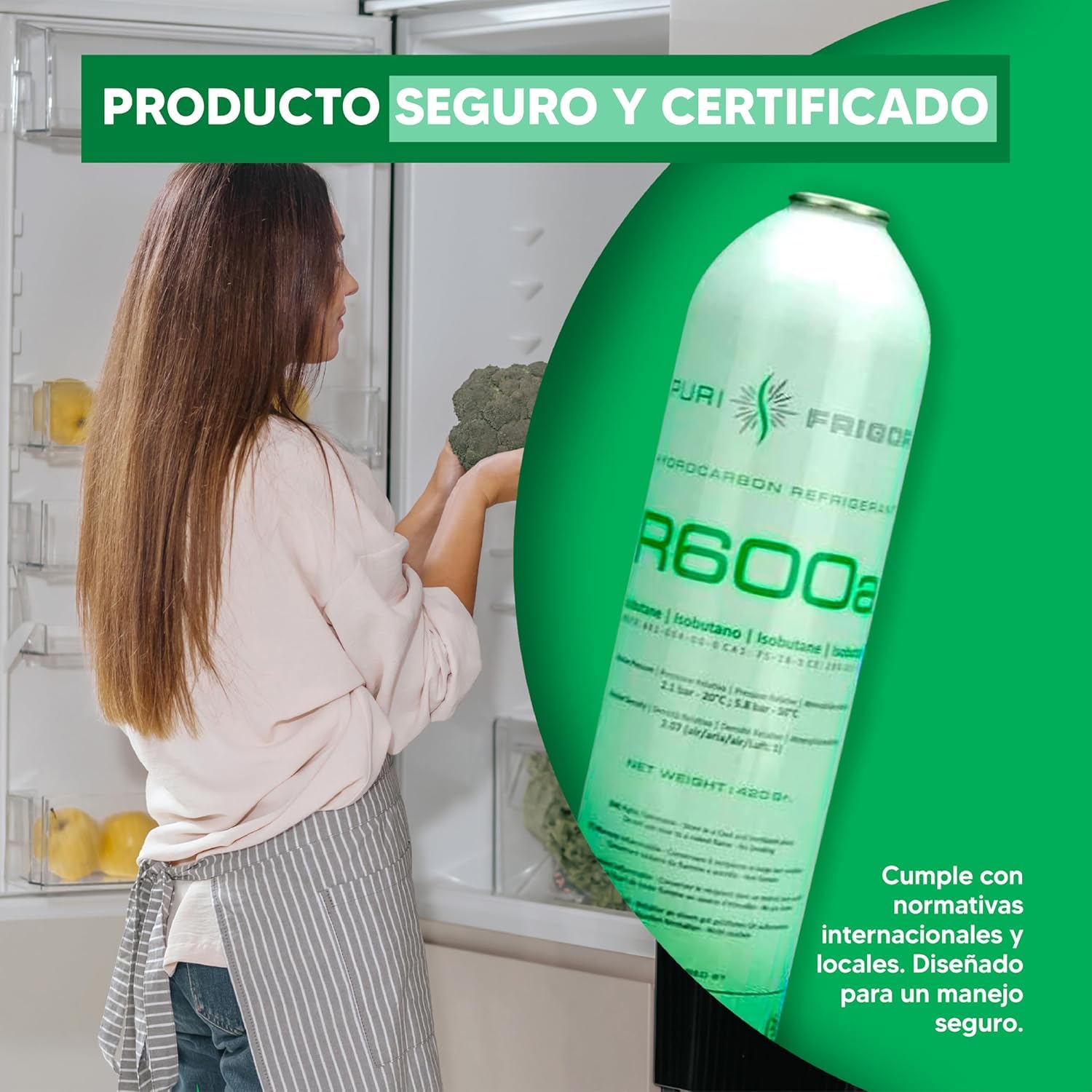 REPORSHOP - Kit Recarga Gas Refrigerante R600a 420g + Manguera de Carga y Válvula de Servicio - Kit para Recargar Nevera, Frigorífico, Freezer, Botellero, Armario Refrigerado
