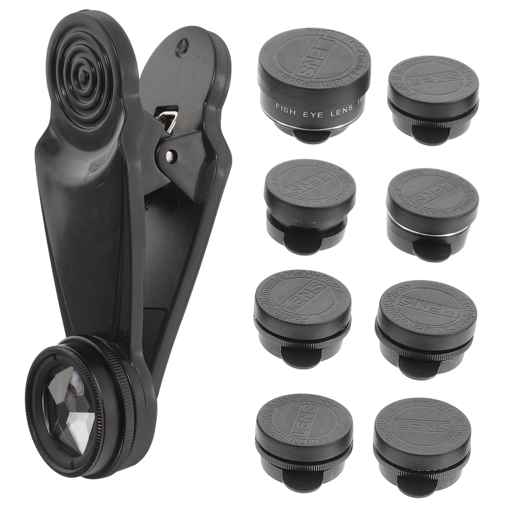 COLLBATH Kit Obiettivi Per Fotocamera Del Telefono Cellulare Teleobiettivo Fisheye Macro Grandangolare 10 in 1 Nero
