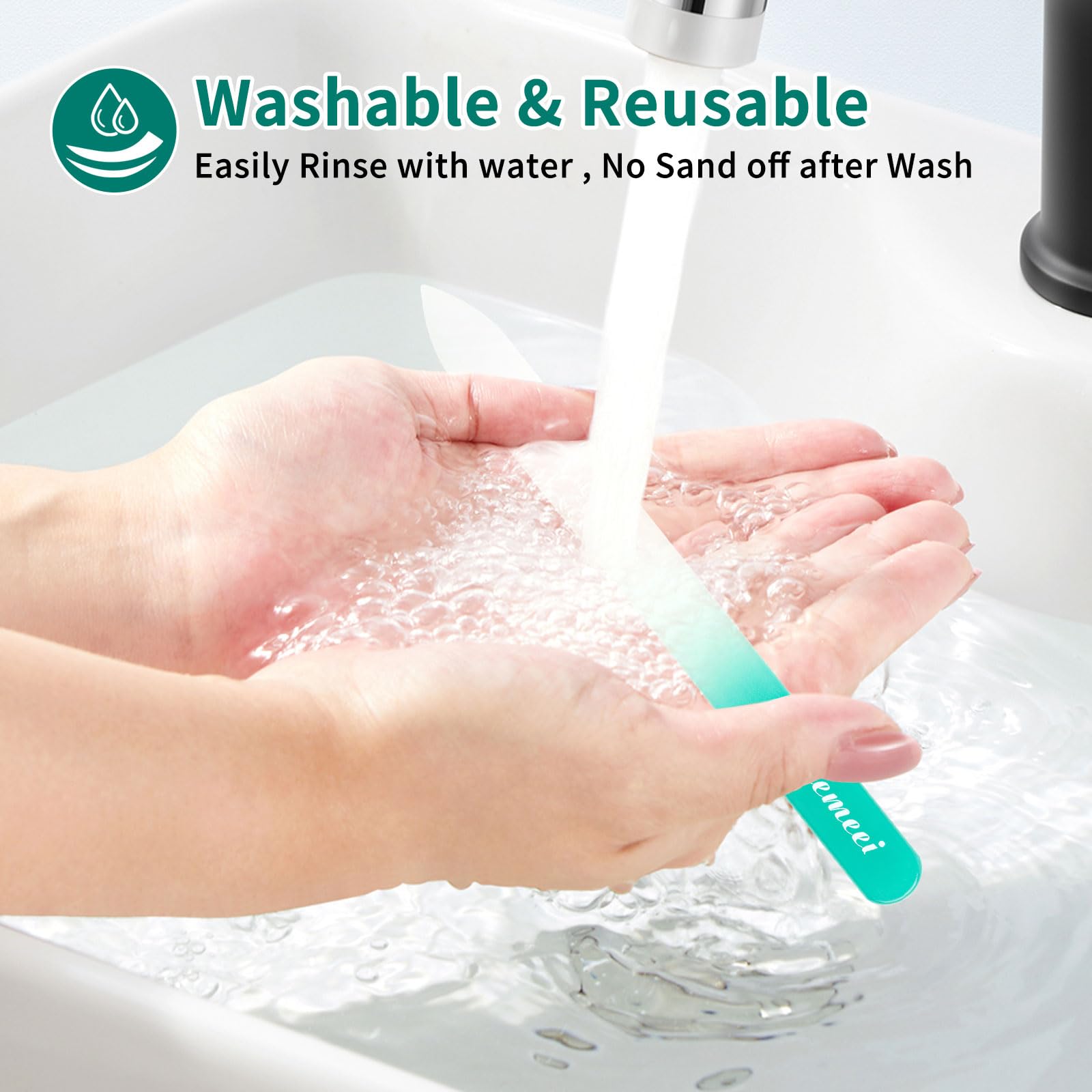 Lima de uñas de vidrio, lima de uñas de vidrio de grano 180/320 de doble cara con funda, lima de uñas de vidrio para uñas naturales, lima de uñas de cristal, lima de uñas de dedo para mujeres,