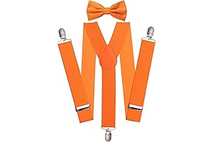 Orange Suspenders and Bow Tie Set for Men