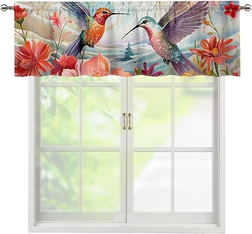 Miniatura 6 de DISNIMO Van Gogh - Cenefas de noche estrellada para ventanas, cenefa de cortina de cocina, 54 x 18 pulgadas, cortinas cortas azules para decoración