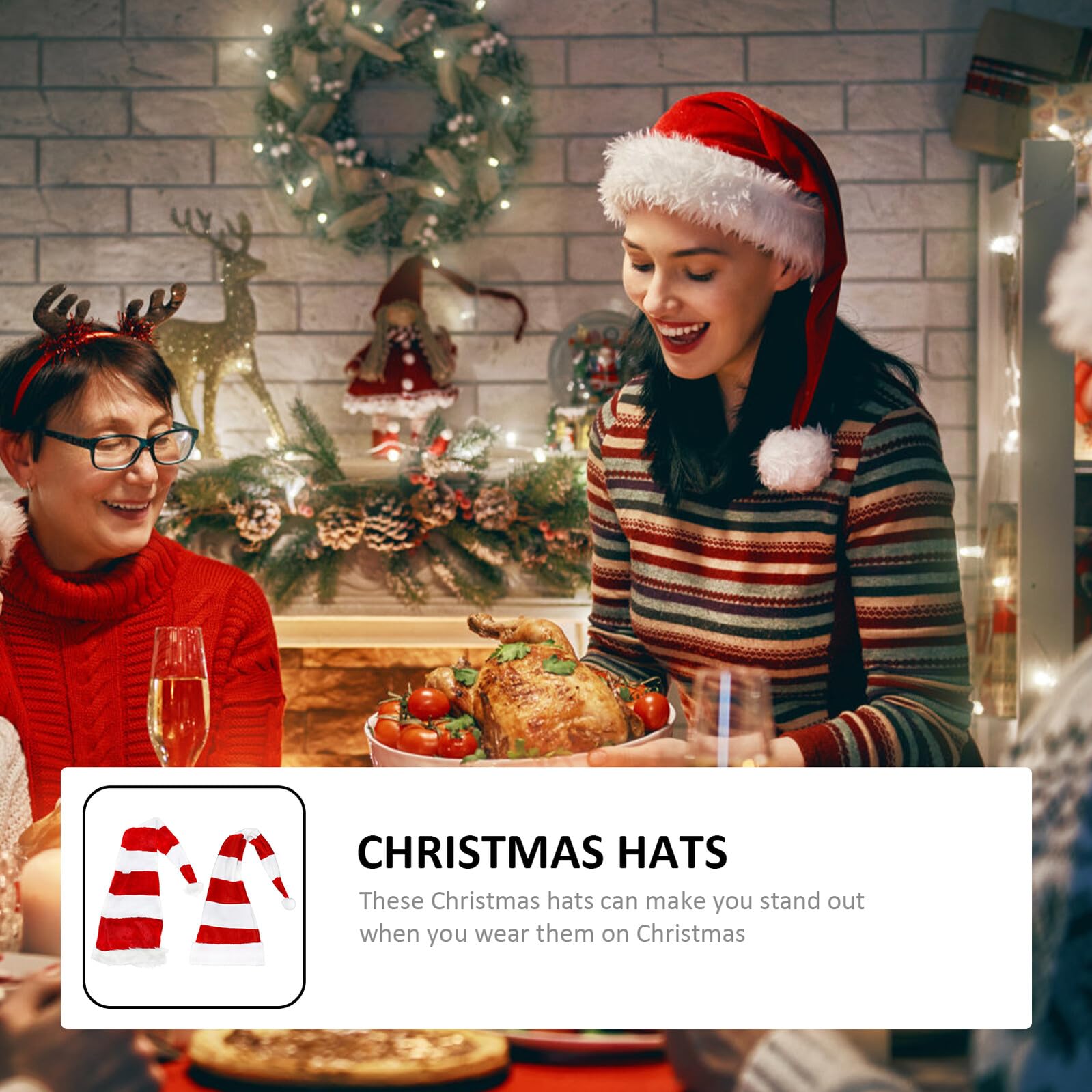 Healeved 2piezas Sombrero de Fiesta Gorro Navideño Decorativo Creativo Adultos para Decoración de Gorro Navideño y Accesorio para Actuaciones Navideñas