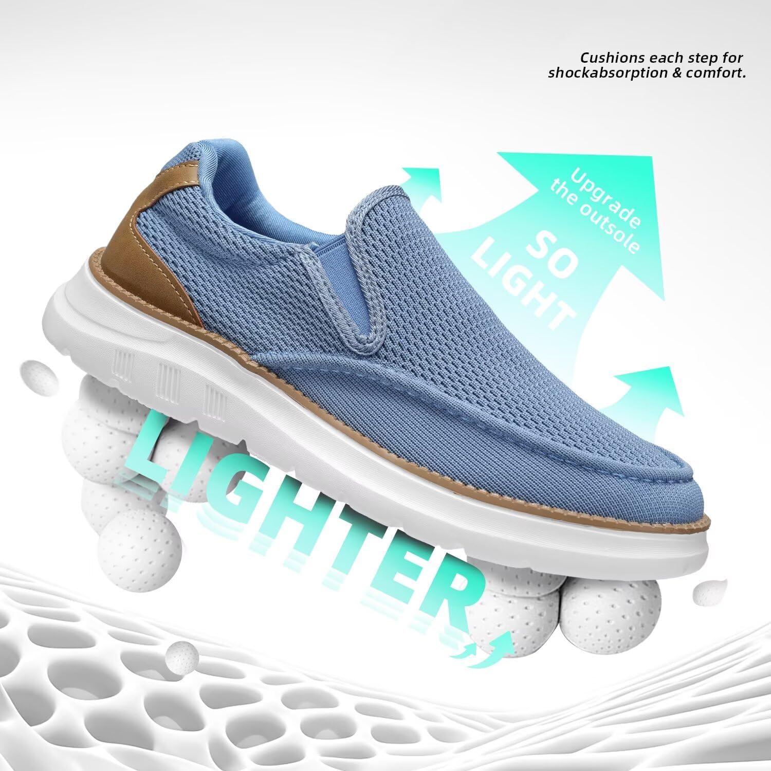 Mens Casual Loafers Slip-on Boat Mesh Walking Shoes Business Oxfords Sneakers Work Comfortable Lightweight Soft Sole - Image 6