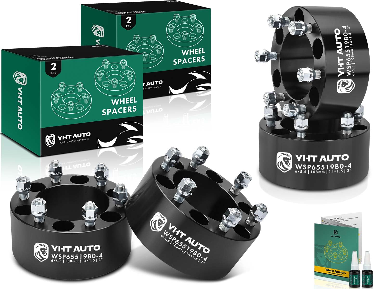 Photo 1 of BOLTS NOT INCLUDED
YHTAUTO 6x5.5 Wheel Spacers 3" Fits Chevy, GMC, Cadillac Models, Silverado, Sierra, Escalade, Tahoe, Yukon, C/K, Express, 6x139.7mm Tire Spacers w/ M14x1.5 108mm Hub Bore 6 Lug 4PCS Wheel Adapters