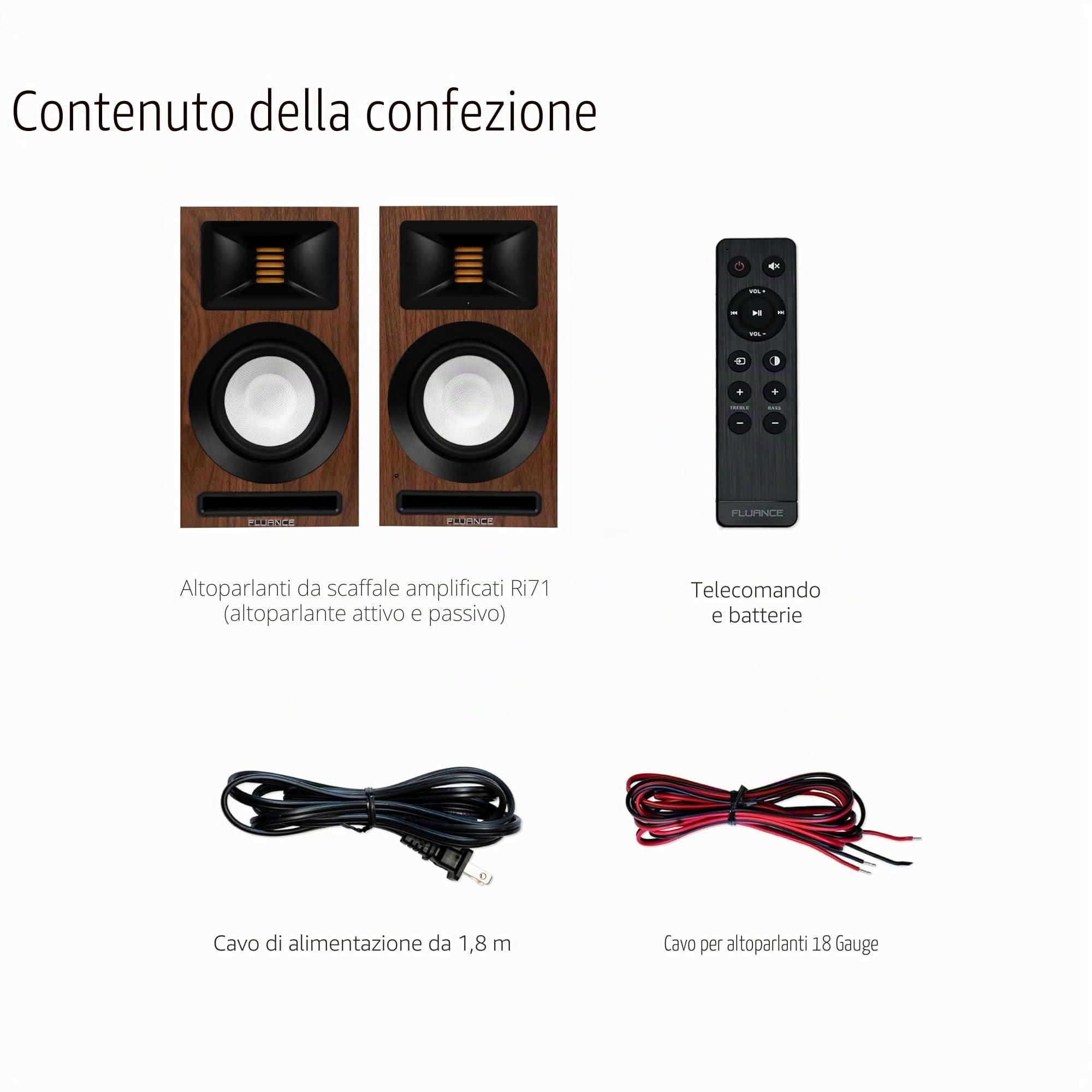 Fluance Ri71 - Altoparlanti stereo da scaffale Reference alimentati con tweeter AMT ad alte prestazioni, driver da 5", amplificatore da 120 W per musica, giradischi, TV, PC - HDMI, Bluetooth, RCA e