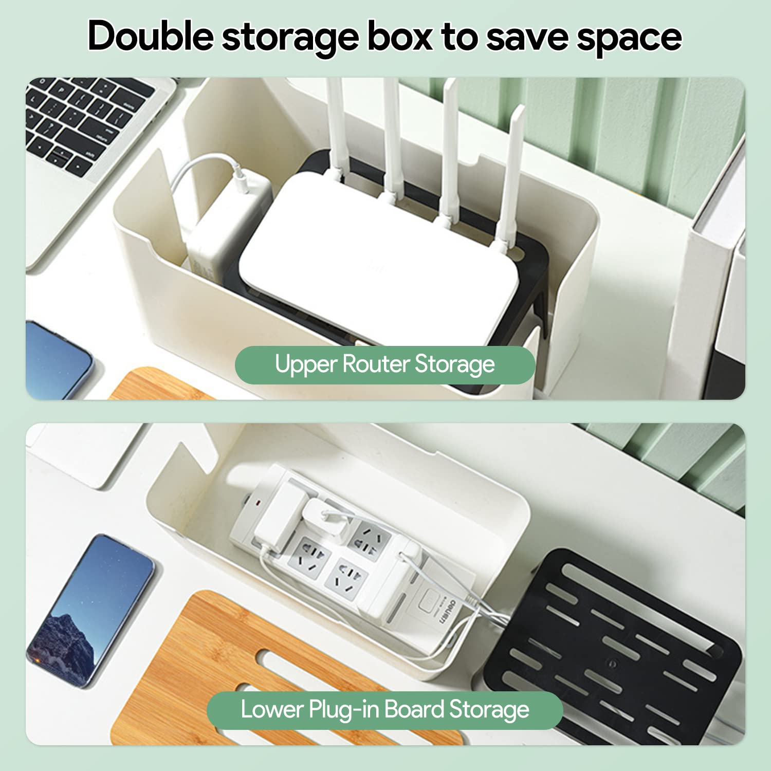 Scatola per la gestione dei cavi con coperchio Hub USB