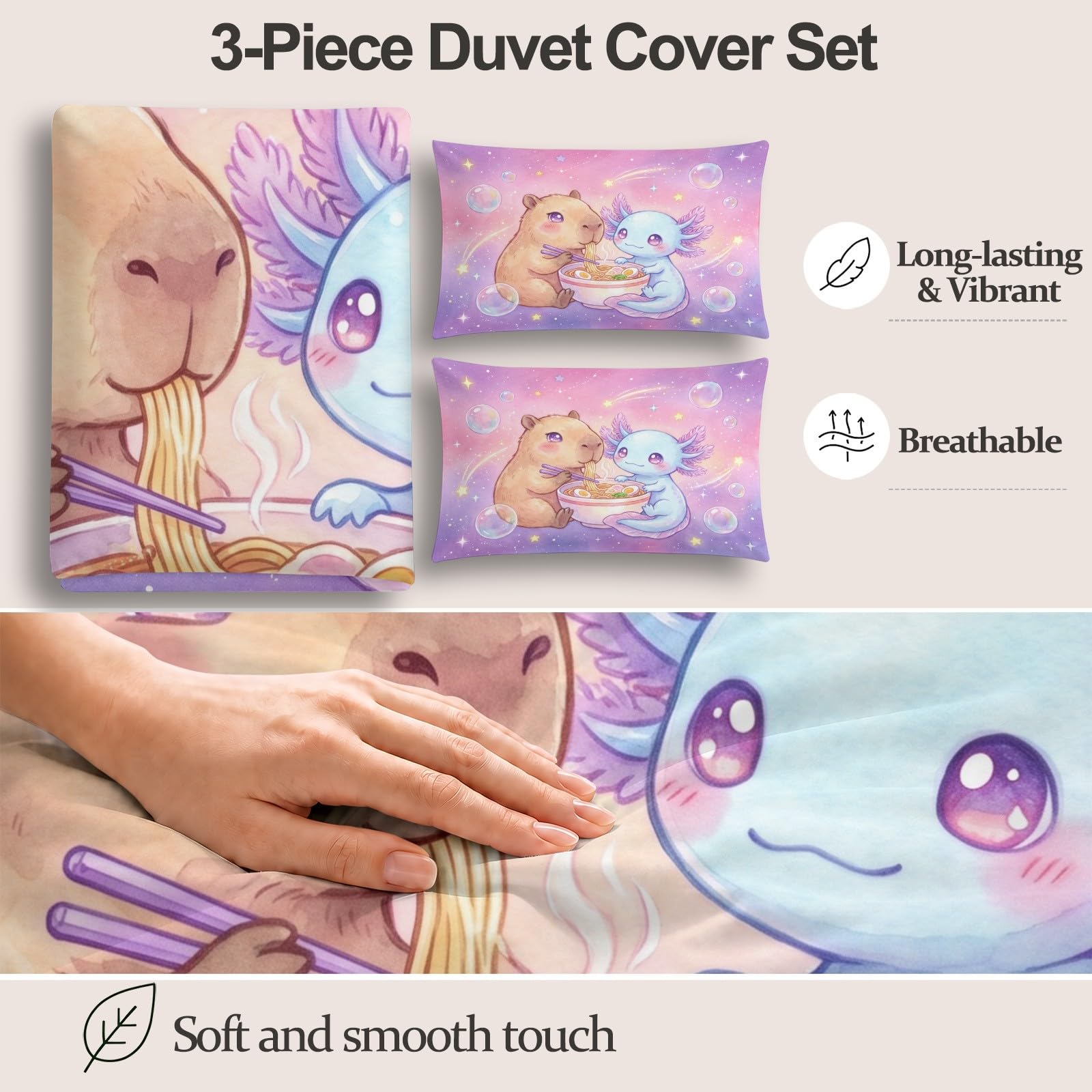 Juego de funda de edredón reversible de microfibra con dibujos animados de