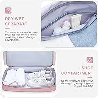 Vista 310 de Pequeña bolsa de gimnasio para mujer, bolsa de viaje con compartimento para zapatos