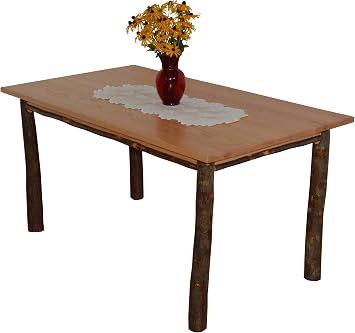 Furniture Barn USA 4 Hickory Farm Table, Natural Finish
