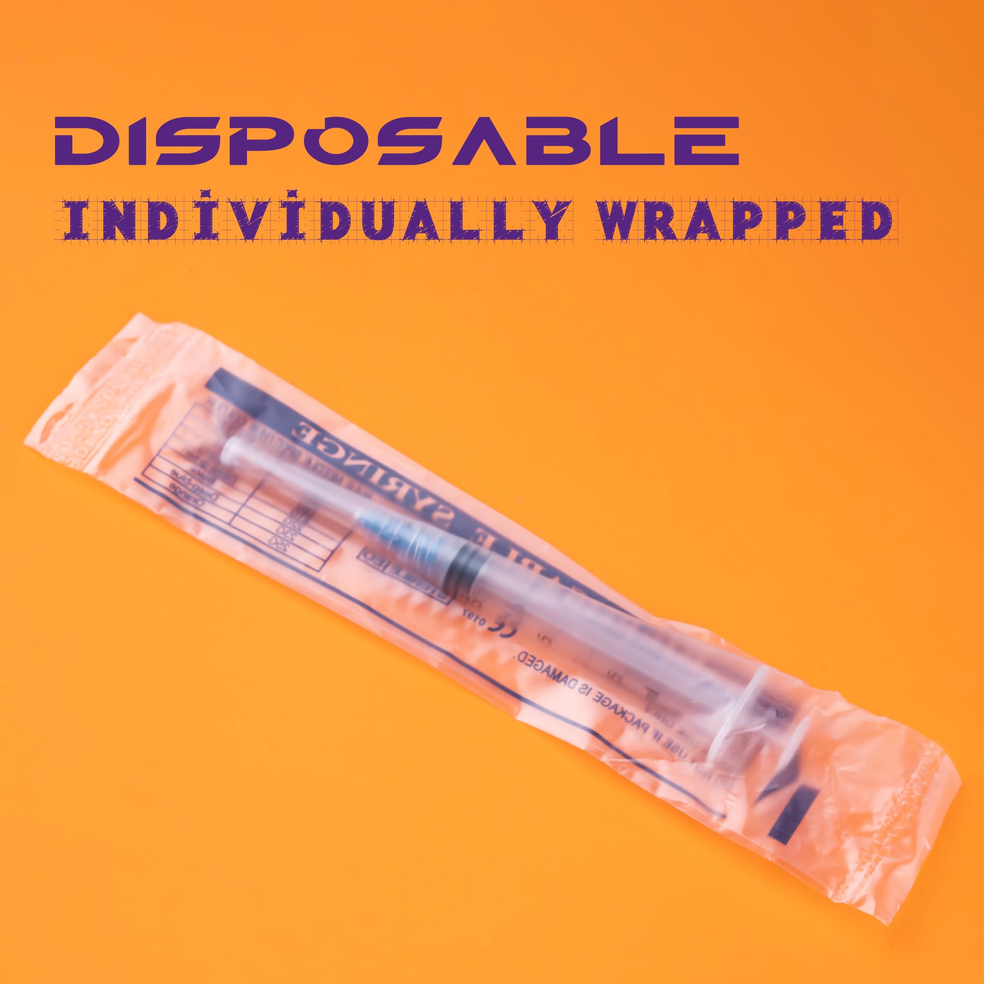3ml Syringes with 23G 1 Inch Needles Luer Lock Disposable Syringe for Liquids, Individually Wrapped, Pack of 50 — Amazon image 6