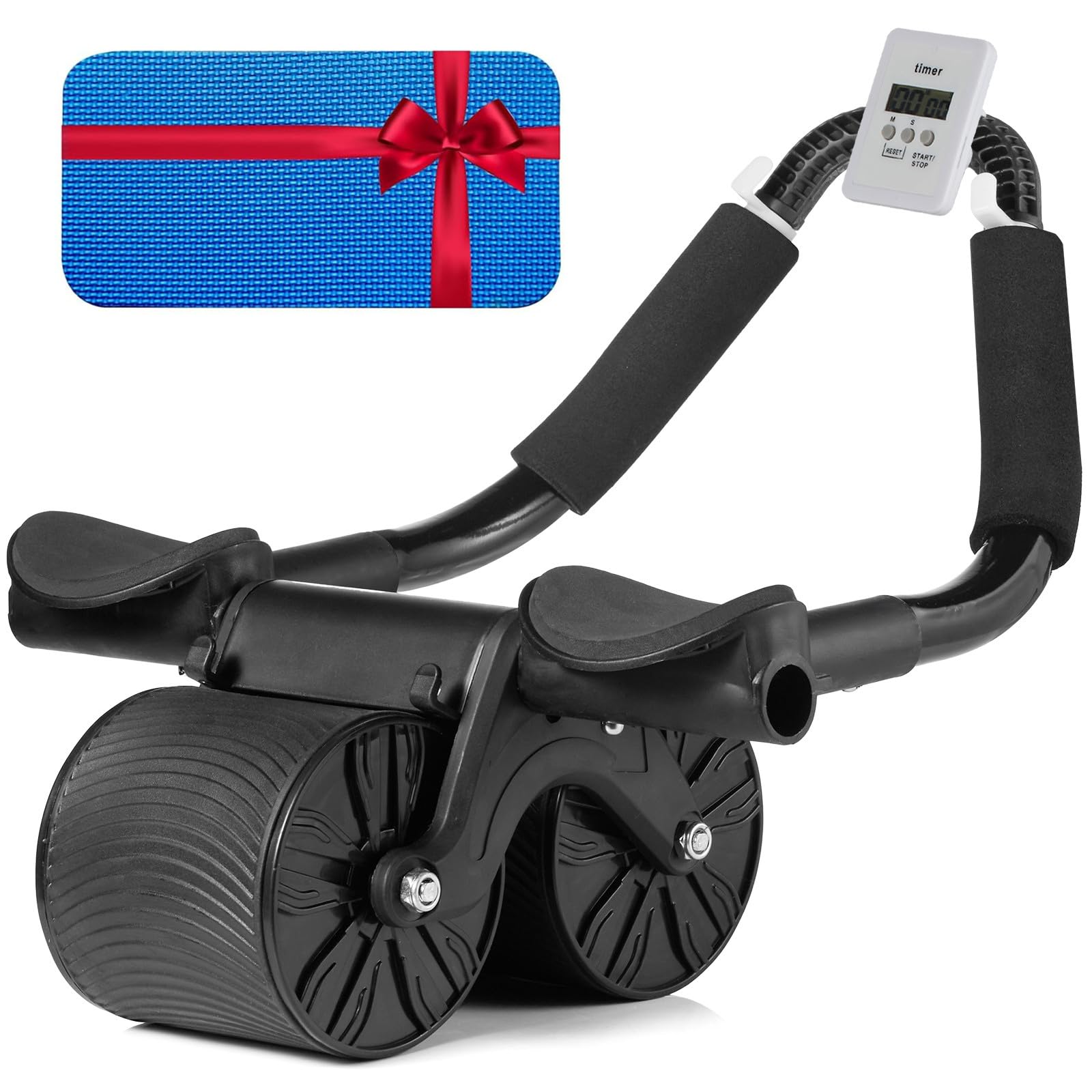 Ab Roller Wheel, 2023 Upgraded Exercise Roller Wheels, Automatic Rebound Abdominal Wheel with elbow support, Exercise Wheel for Fitness Core Trainer Home Gym Women Men