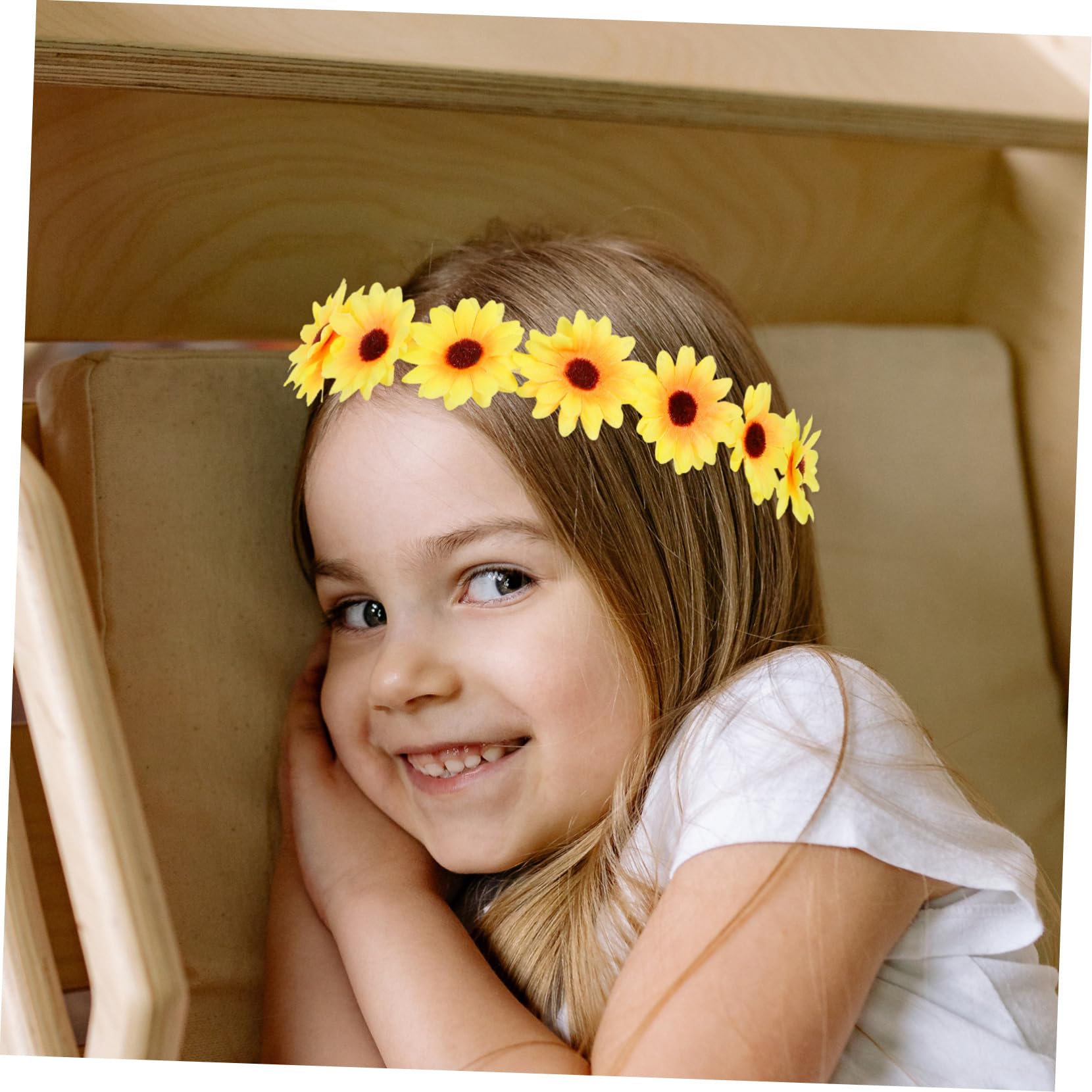 Housoutil 20 Piezas Girasol Cuerda Para El Cabello Guirnalda De Flores Tiara Lazos Para El Cabello Banda Para La Cabeza Bandas Para El Cabello Trajes De Niña Decoración Del Cabello Diadema