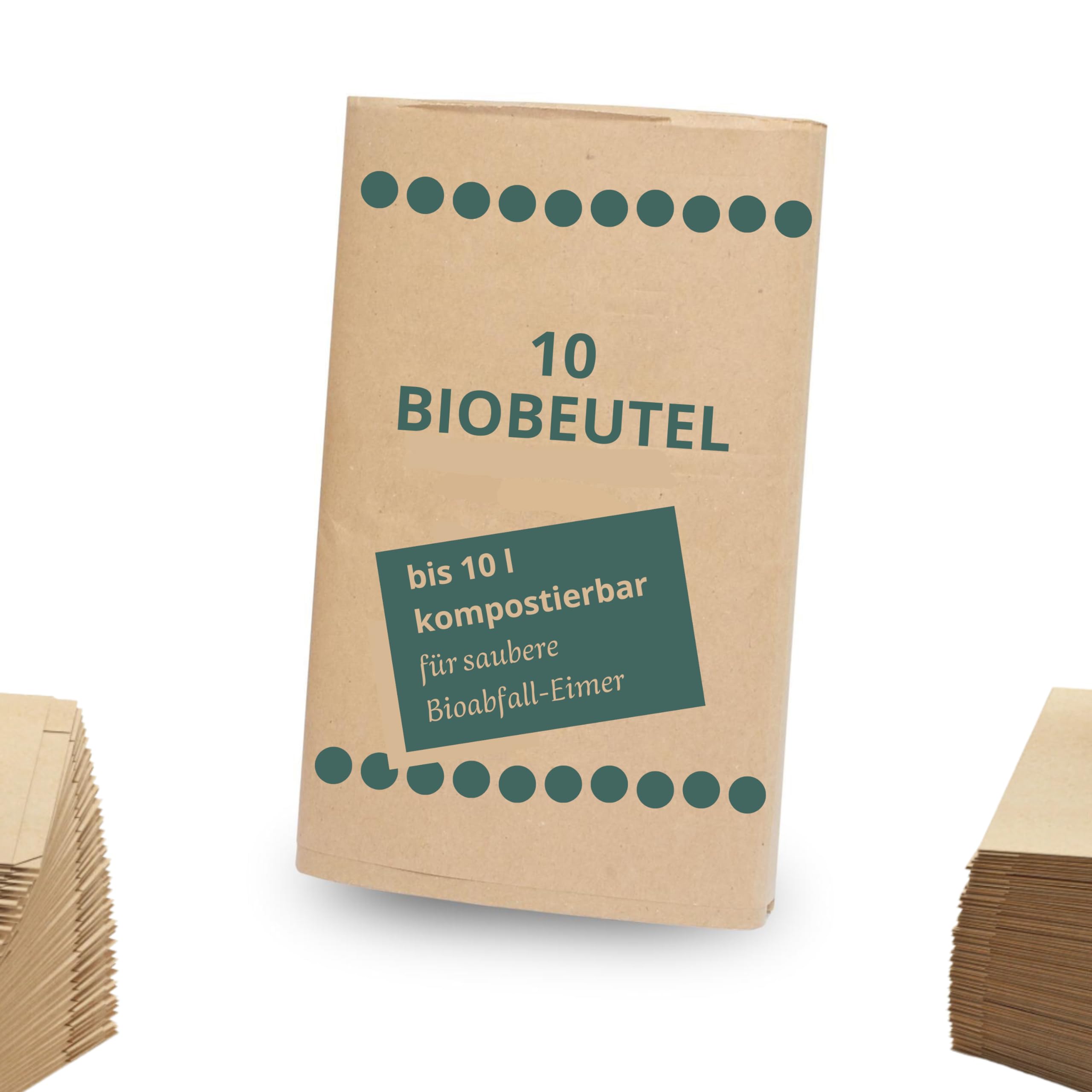 Eco Green Living Lot De 72 Sacs Poubelle De 10 Litres, Sans Plastique, Solides Et étanches Pour Déchets Alimentaires Et Poubelles De Cuisine