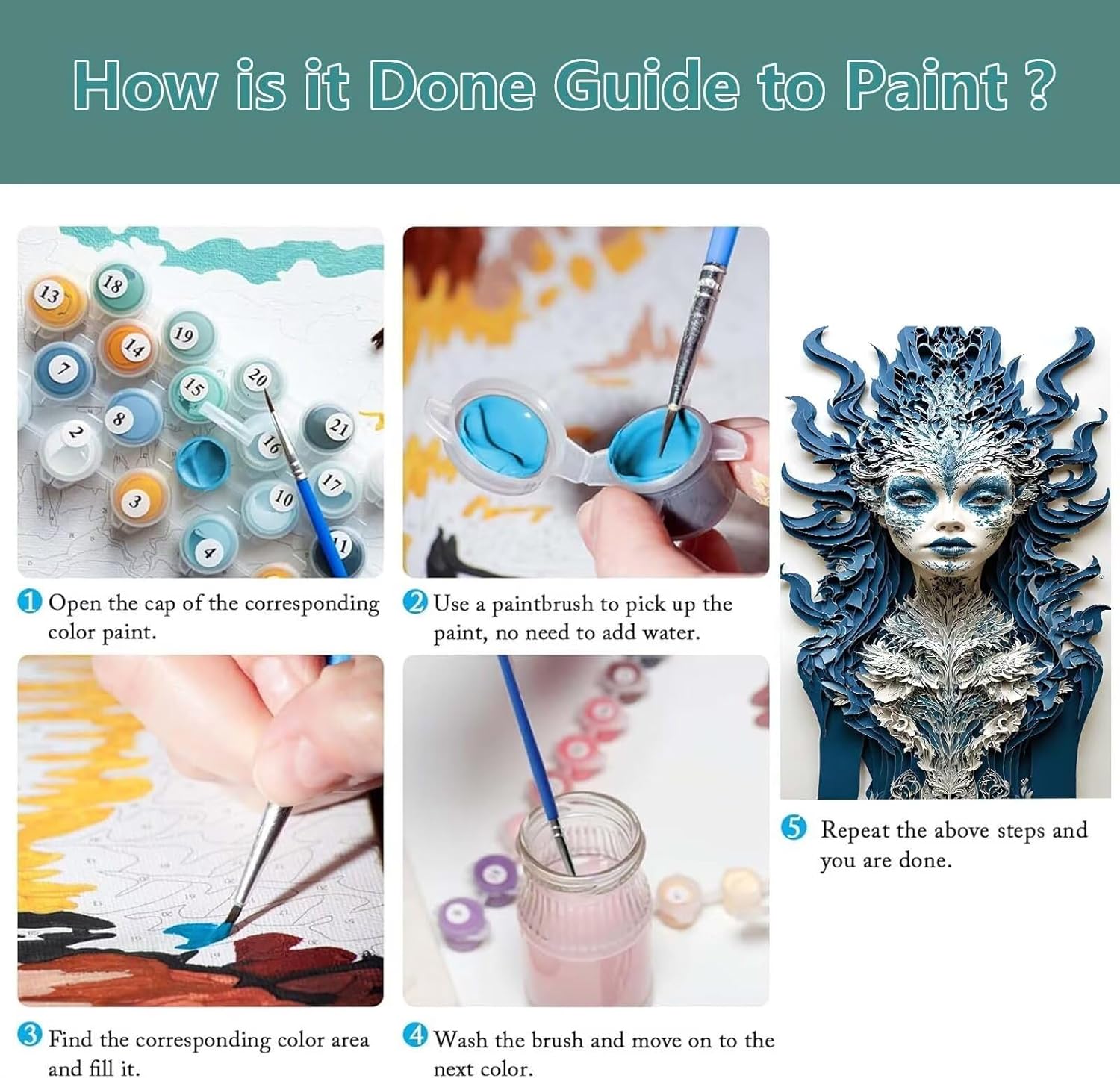 Paint by Numbers for Adults, Magic Woman Paint by Number on Canvas Without Frame, DIY Acrylic Watercolor Oil Adult Paint by Number Kits, Hobbies for Women Wall Home Room Decor 24x48 inch R-4088