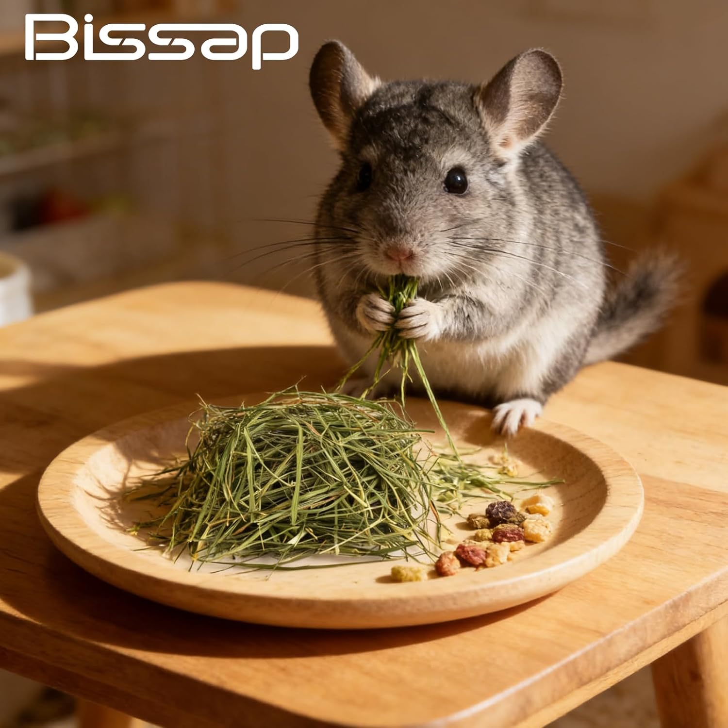 Bissap 1lb Timothy Hay for Rabbits for Small Pets, Natural High Fiber Food for Guinea Pigs, Chinchillas & Small Animals, Daily Feeding Support