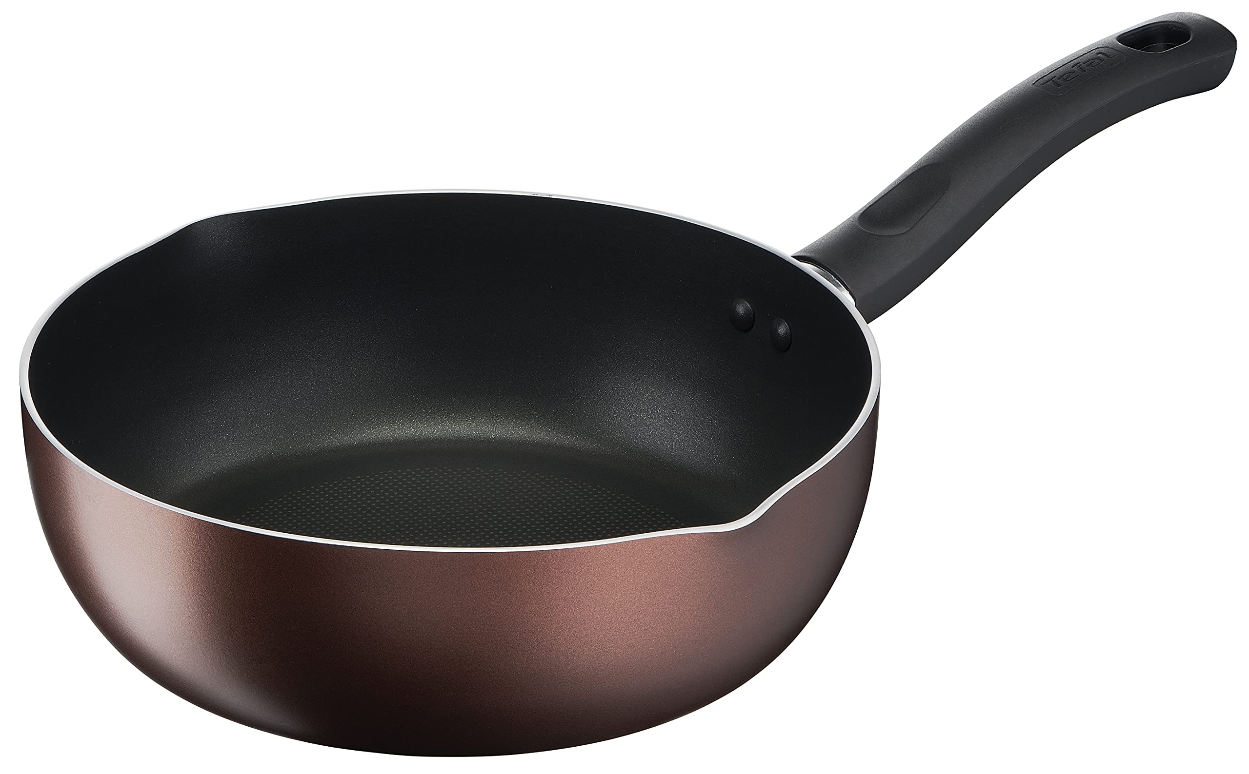 Tefal Day by Day Non Stick Deep Frypan, Smart Thermo Signal Temperature Indicator Technology, Titanium Coating, Black, 24cm,2100112995