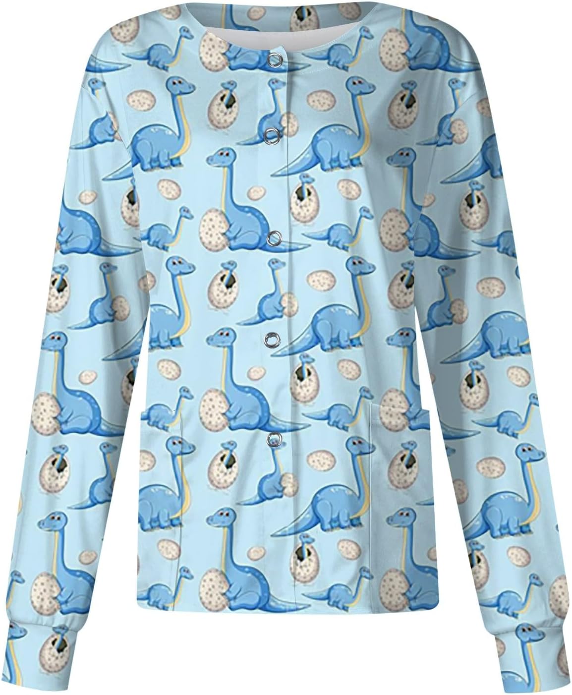 Nurse Shirts for Women Long Sleeve Printed Cardigan