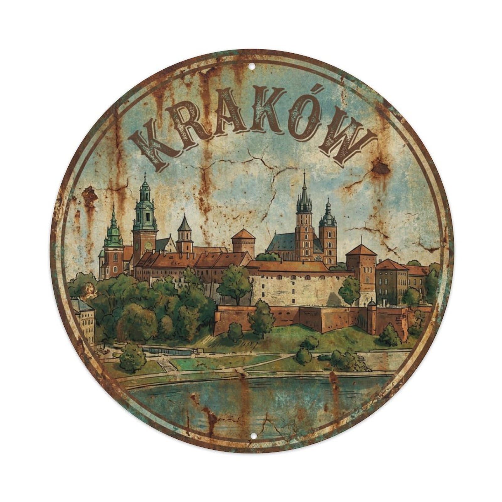 Xanthor Style Retro Travel Poland Krakow Metal Tin Sign