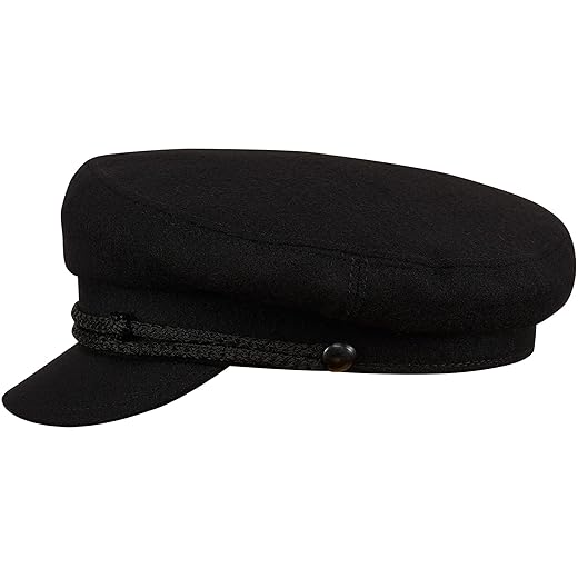 Sterkowski "Maciejówka Model 3" Fisherman Style Fiddler Cap | Wool Fiddler Cap for Men and Women | Drivers Cap Newsboy Hats for Women Captain hat Wool Newsboy Hats for Men Mens Fancy Hats 57 cm Black