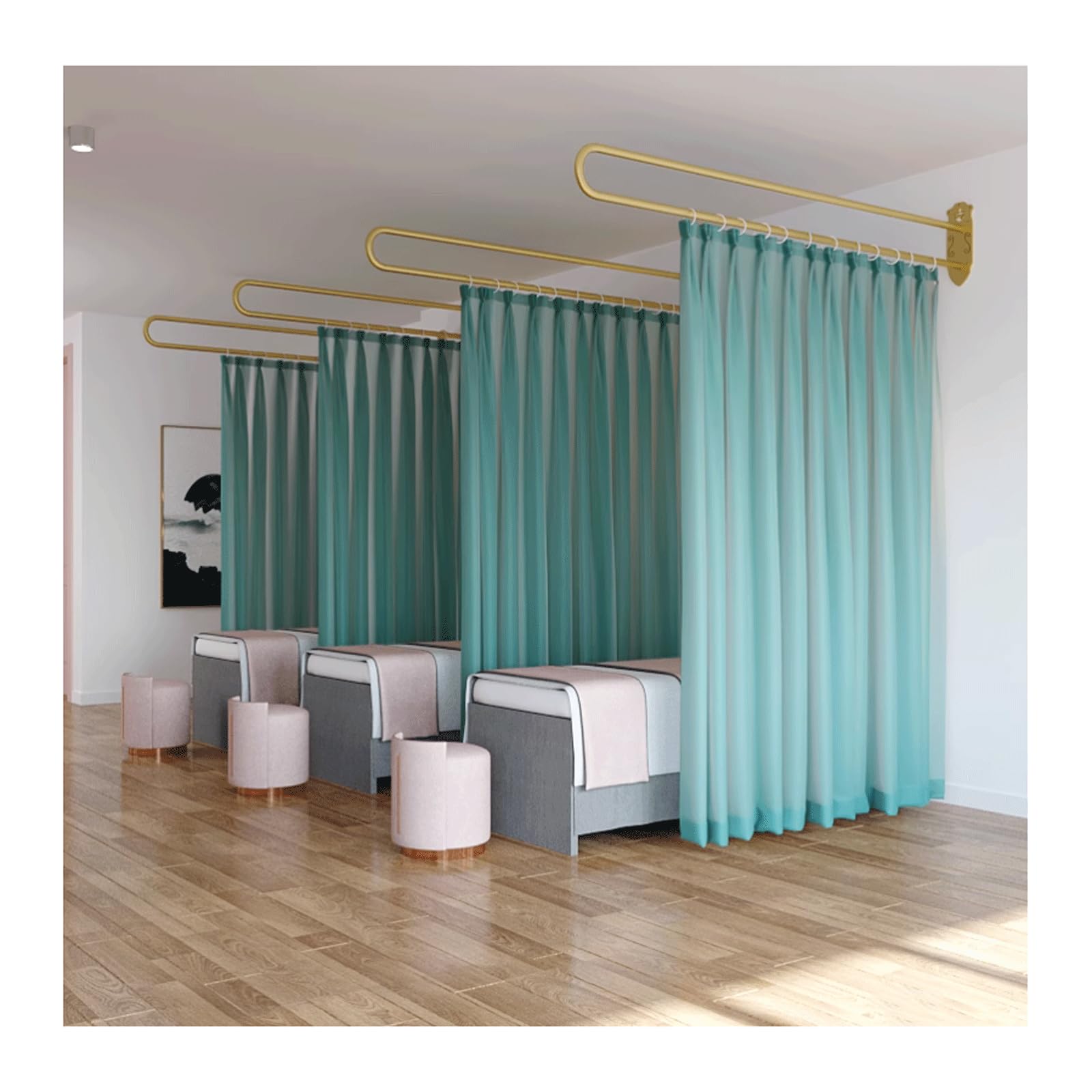 Cloison de séparation murale pour intimité des clients en salon de bien-être