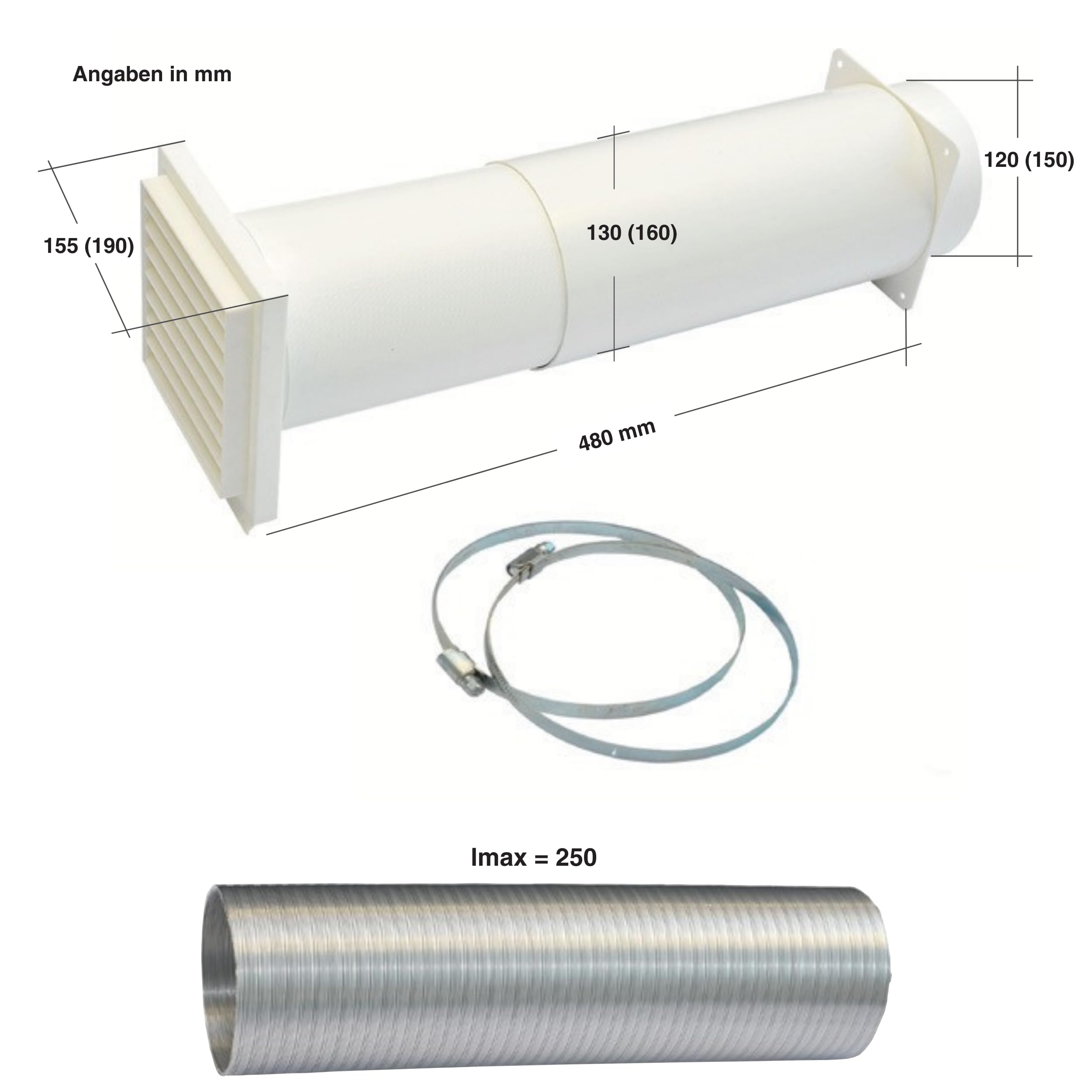 Verbrennungsluftset Ø 150 mm