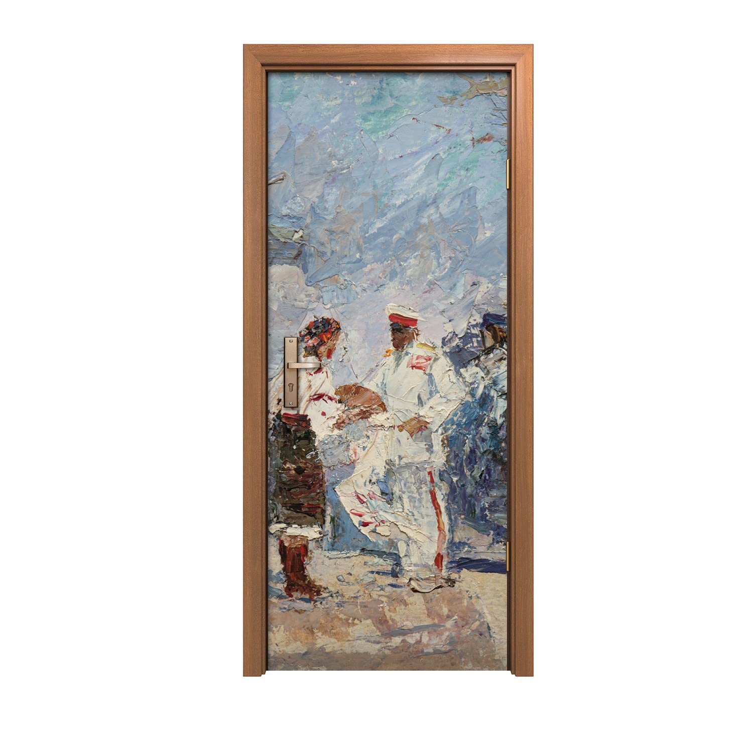 Autocollant de porte armée 80x200cm pour relooker facilement un battant abîmé sans peindre