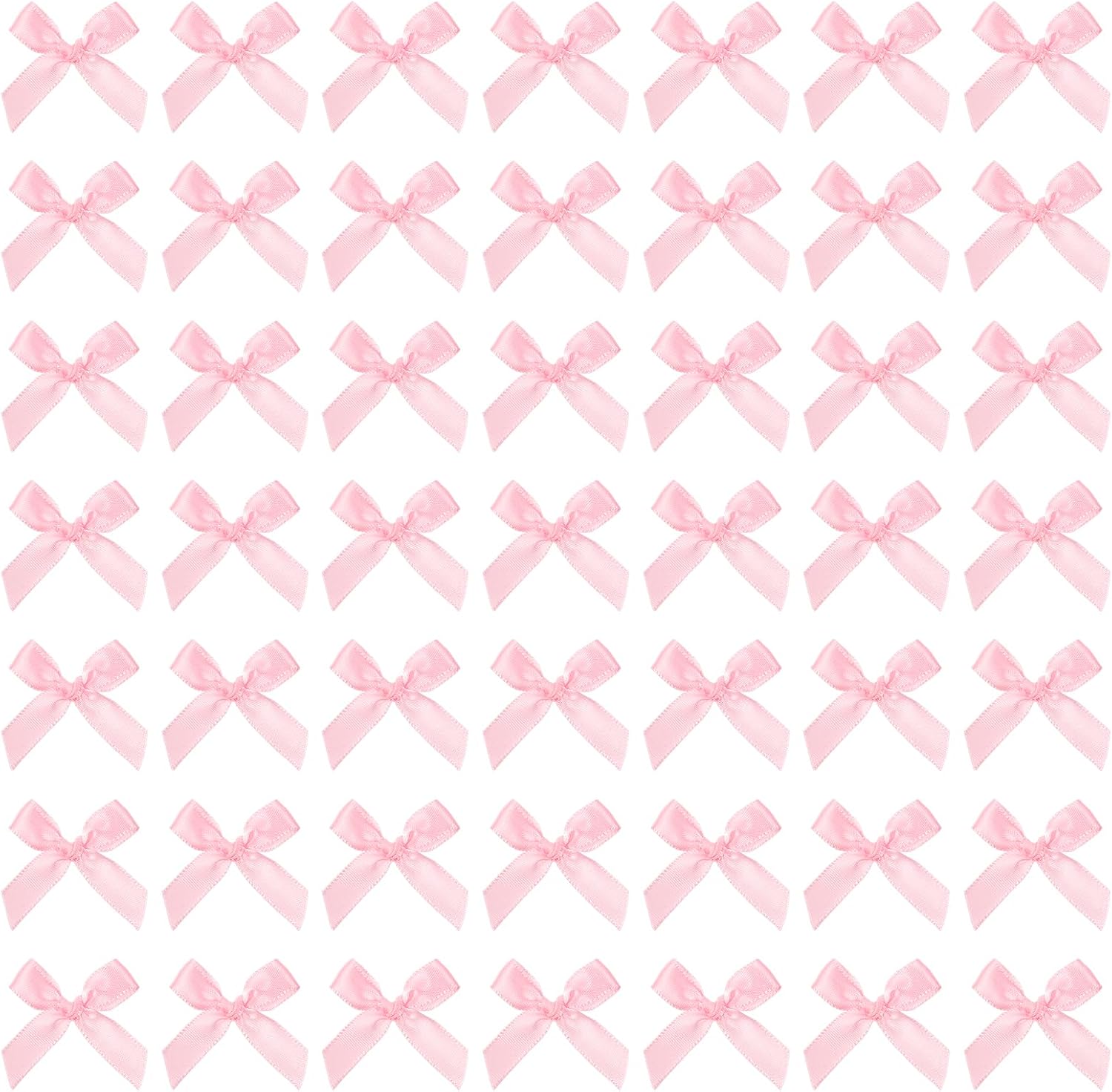 Mini Pink Bows 50 Pcs Satin Ribbon Bows 4x4cm Little Bows DIY Satin Bows Pink Ribbon Mini Bows Cute Small Bows for Craft Sewing Scrapbooking Christmas Party Wedding and Gift Wrapping