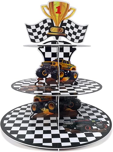 Miniatura 7 de Soporte para cupcakes de astronauta, soporte de cartón de 3 niveles, decoraciones de fiesta temática del espacio exterior, exhibición de torre de