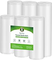 Syntus Vacuum Sealer Bags Rolls 6 Pack: 3x 11"x20' + 3x 8"x20' BPA-Free Sous Vide Safe for Meal Prep & Storage