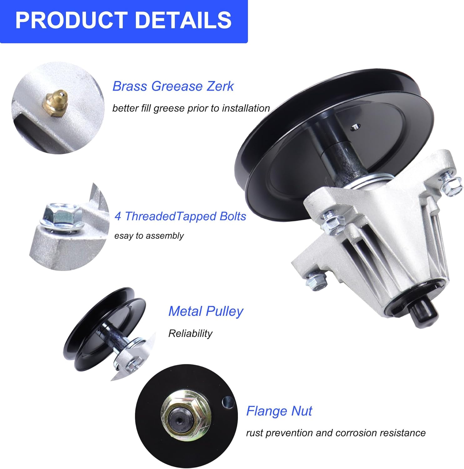 MOCW 618-09260 618P09260 Spindle Assembly for Cub Cadet ZT1-42, ZT1-42 Fab, ZTS1-42 Fab,MTD Craftsman Z5200 Troy Bilt Mustang Z42 42-Inch Decks