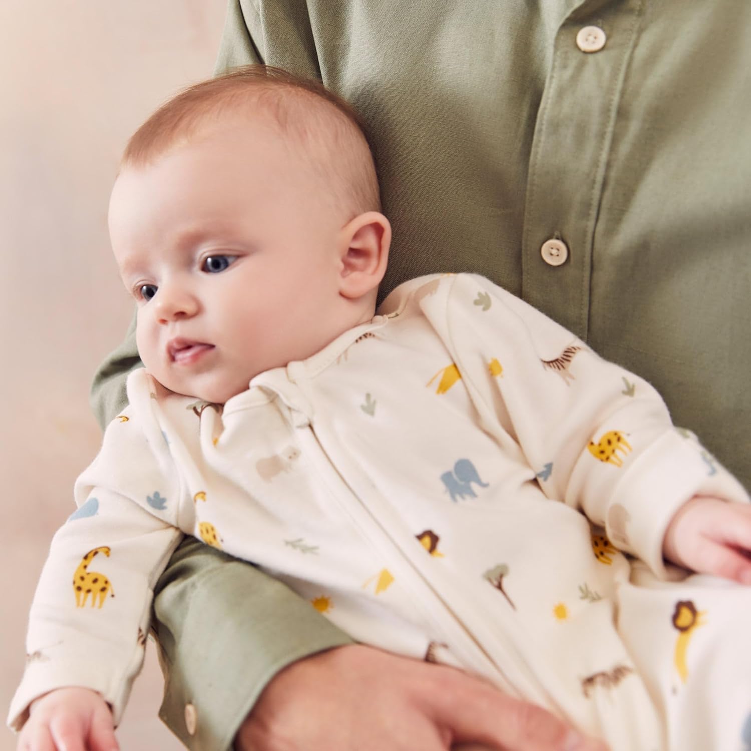 MORI Baby Unisex Clever Pajamas with Two Way Zip - Viscose from Bamboo - Jumpsuit Footed Nightwear for Toddler Boys and Girls