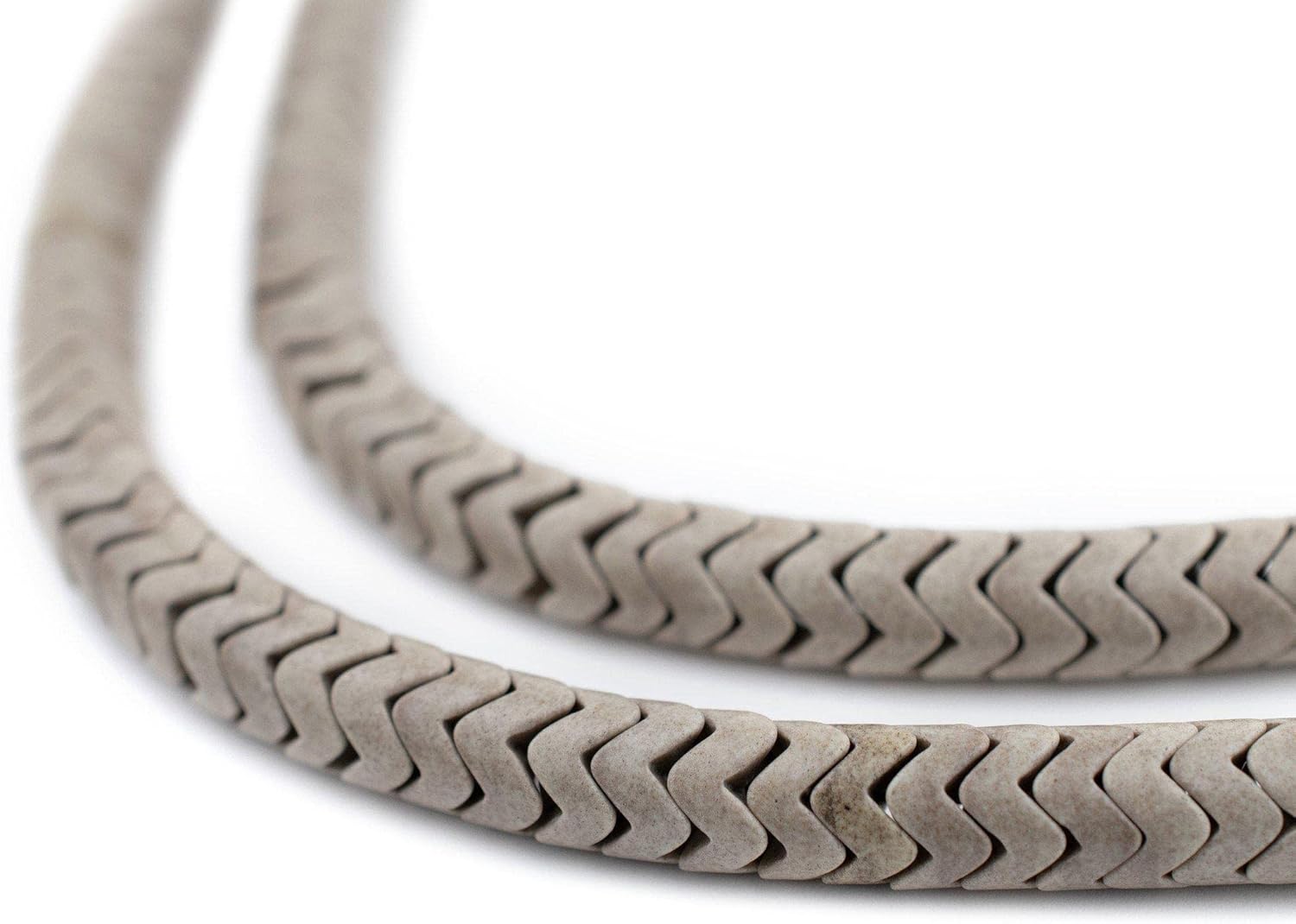 The Bead Chest White Agate Interlocking Snake Beads (8mm)