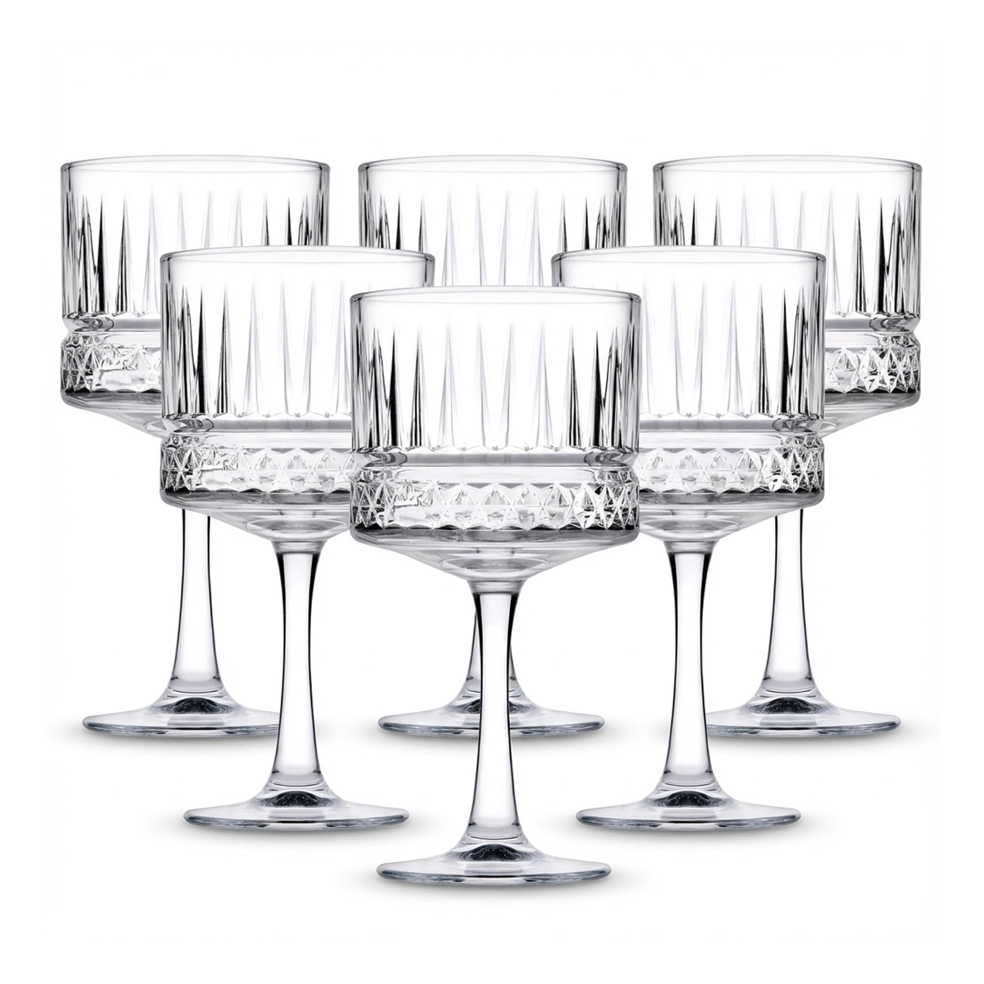 by Pasabahce Elysia Gin Tonic Gläser 500 ml, 6er Set, Cocktailgläser aus feinstem Kristallglas, Facettenschliff, spülmaschinengeeignet