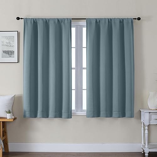 Miniatura 99 de Gwine - Cortinas opacas negras para dormitorio de 84 pulgadas de largo, juego de 2 paneles, cortinas sólidas reductoras de ruido con aislamiento