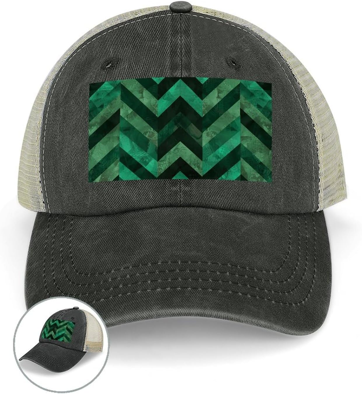 with Emerald Green Sport Hat for Men Women Hollow Cowboy Hat Adjustable Baseball Cap Apparel Gifts Accessories