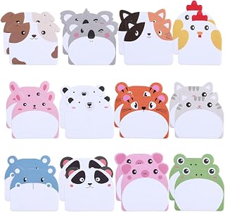24 Pads Cute Sticky Notes,Cartoon Animal Sticky Notes,Animals Shape Cute Stationary for Teachers Home Office Supplies（Animal）