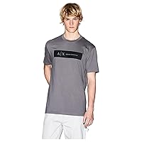 Armani Exchange Maglietta da Uomo a Maniche Corte con Logo Contrast