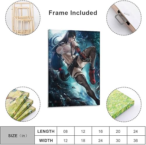 Miniatura 2 de Póster de Tifa Lockhart Sexy Anime Posters + 18 pósteres de anime sexy sin censura, póster de arte en lienzo y arte de pared, póster moderno para