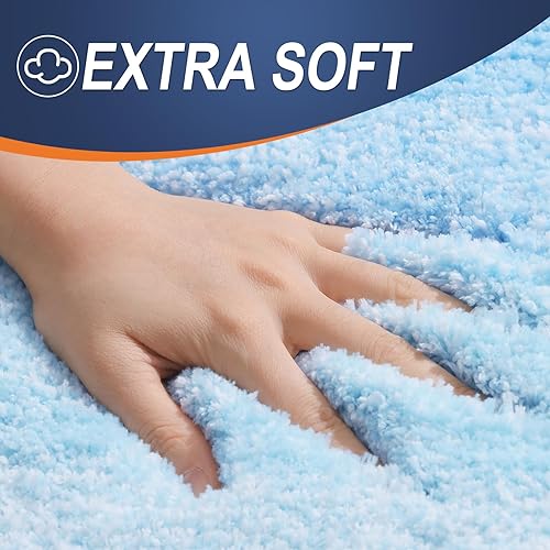 Miniatura 295 de OLANLY Juego de 2 alfombras de baño de 2 piezas, alfombras de baño de microfibra suave y absorbente y alfombra de inodoro con contorno