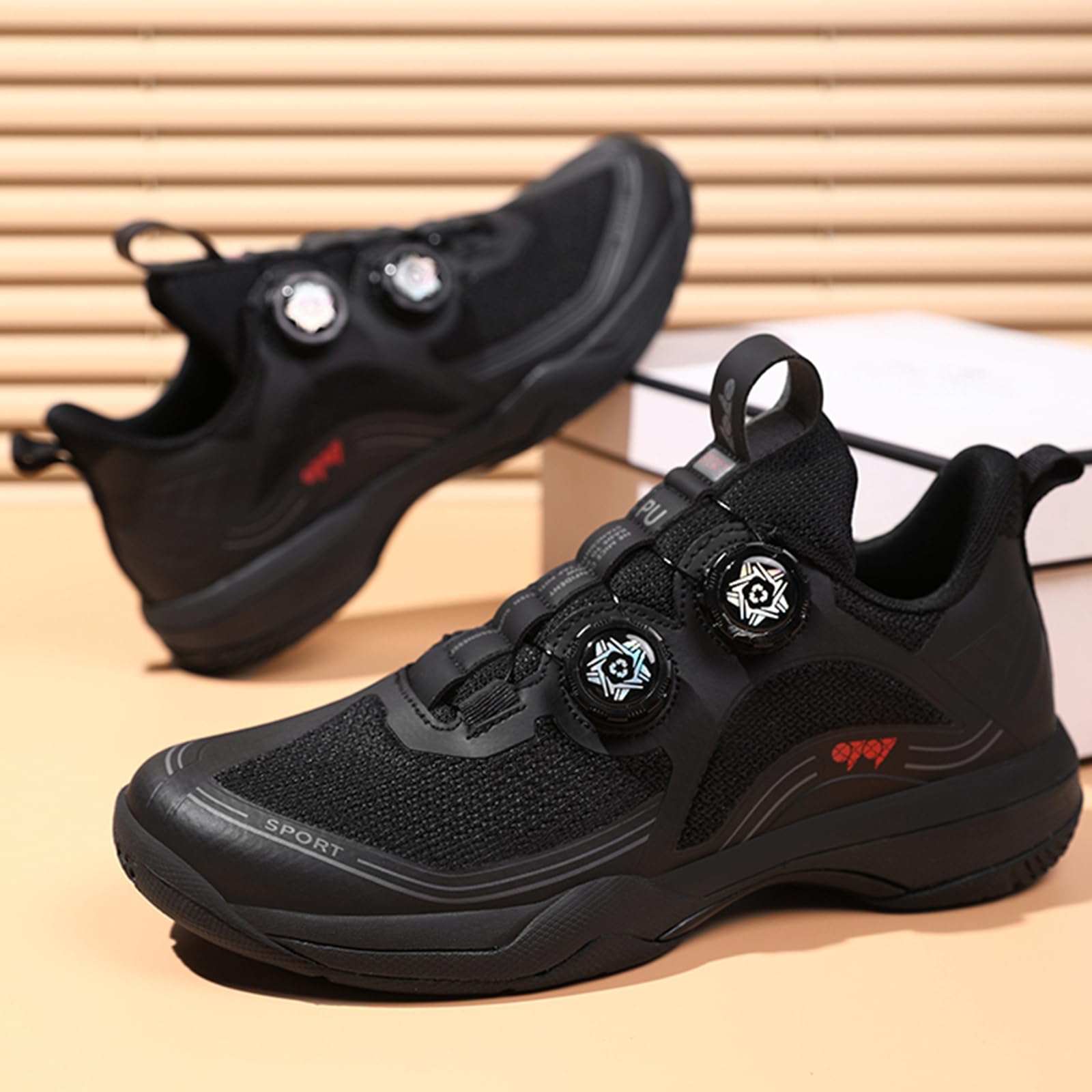 Chaussures doubles durables – Badminton/tennis de table avec filet lumière du jour