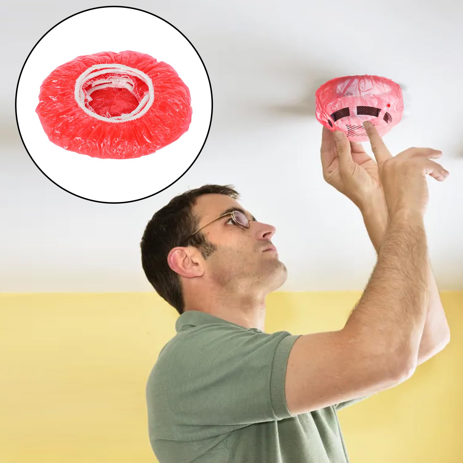 Bettli Smoke Alarm Cover,25 Pcs Red Smoke Detector Cover Fire Alarm Cover Reusable Plastic Stretch Elastic Thickened Fire Detector Dust Covers Cap for Home Kitchen Cooking Baking - Image 3