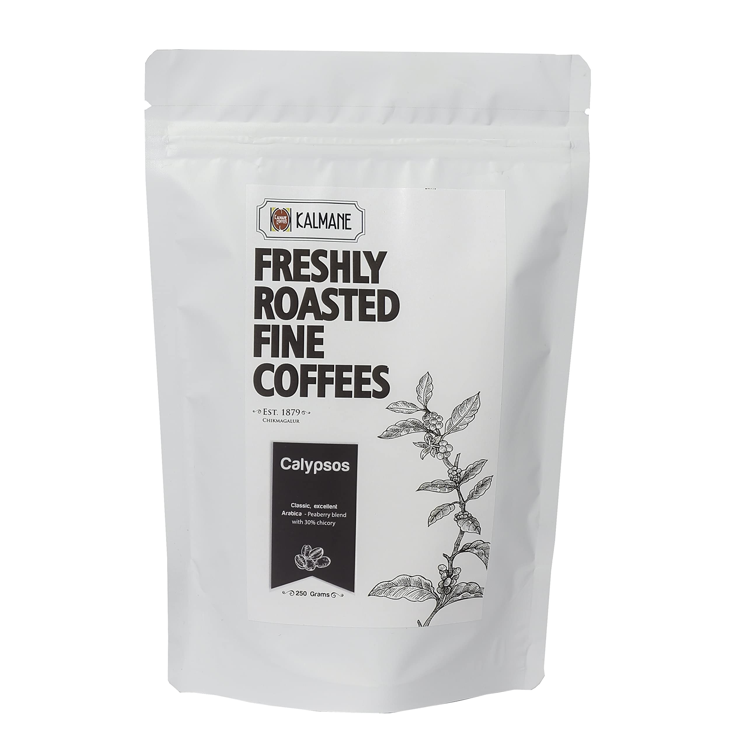 Calypsos | Freshly Roasted Ground Coffee Powder Made with 100% Specialty Grade Arabica and Robusta- Roasted Frequently in Small Batches, 70% Coffee 30% Chicory (250 gm, Coarse Grind)
