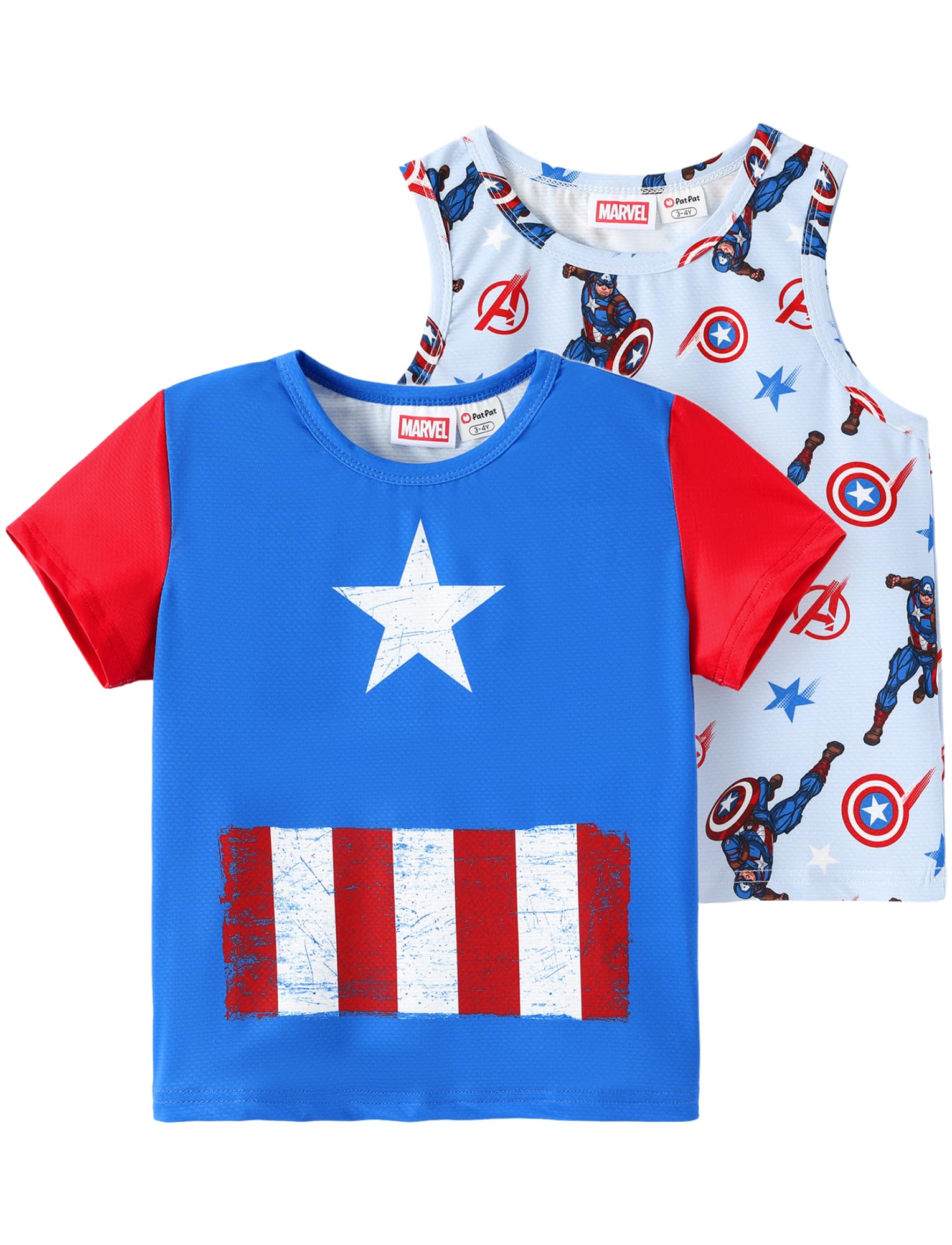 Disney Marvel Spiderman Stitch Star Wars Mickey Boy T-Shirt &amp; Tank Set 2-9Y
