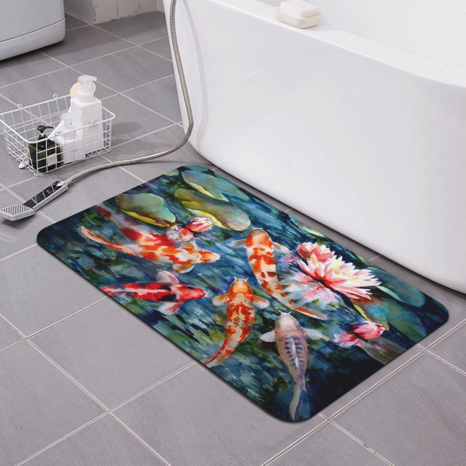 Tapis de bain super absorbant pour salle de bain moderne et cuisine, design fin 80 x 50 cm