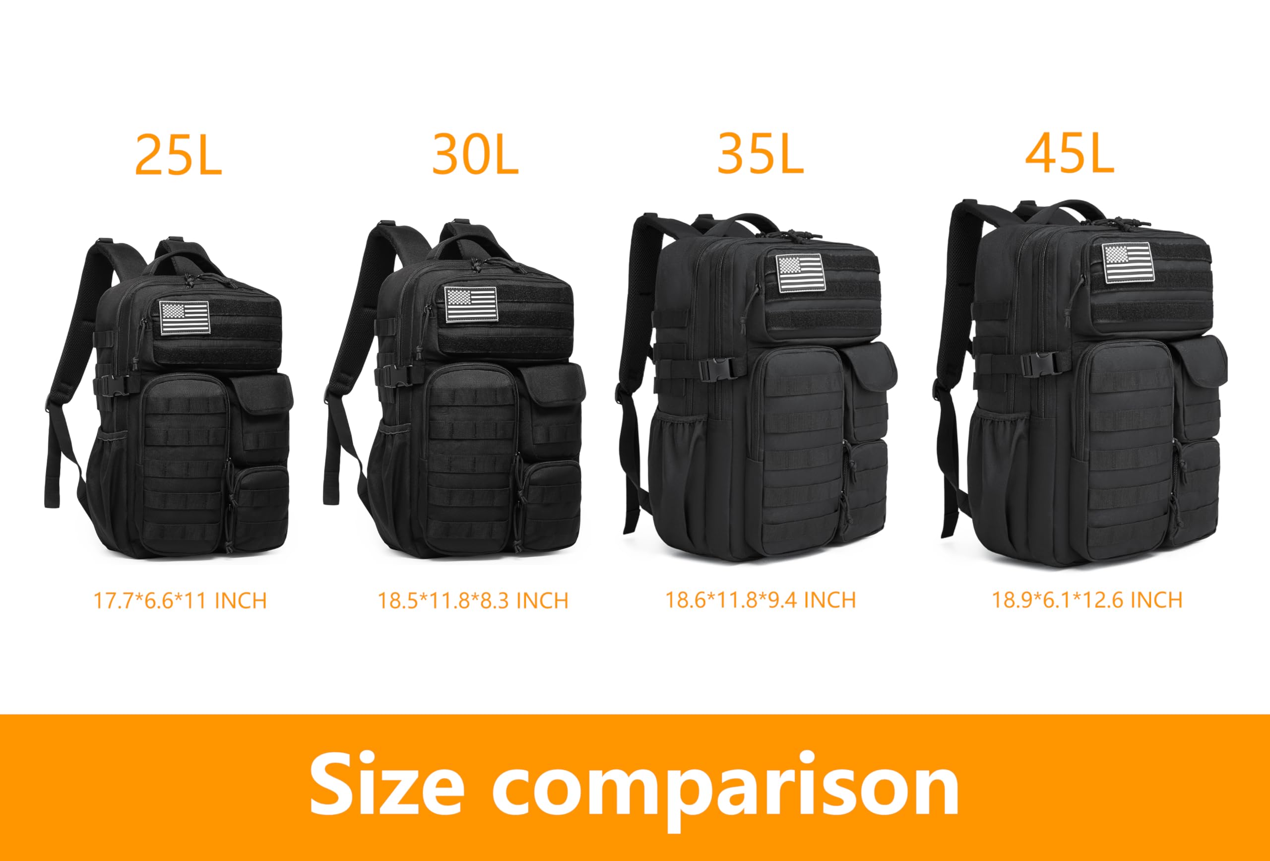 Wotony Men's Tactical Backpack - Military waterproof backpack with multiple pockets and tactical gear for the outdoors